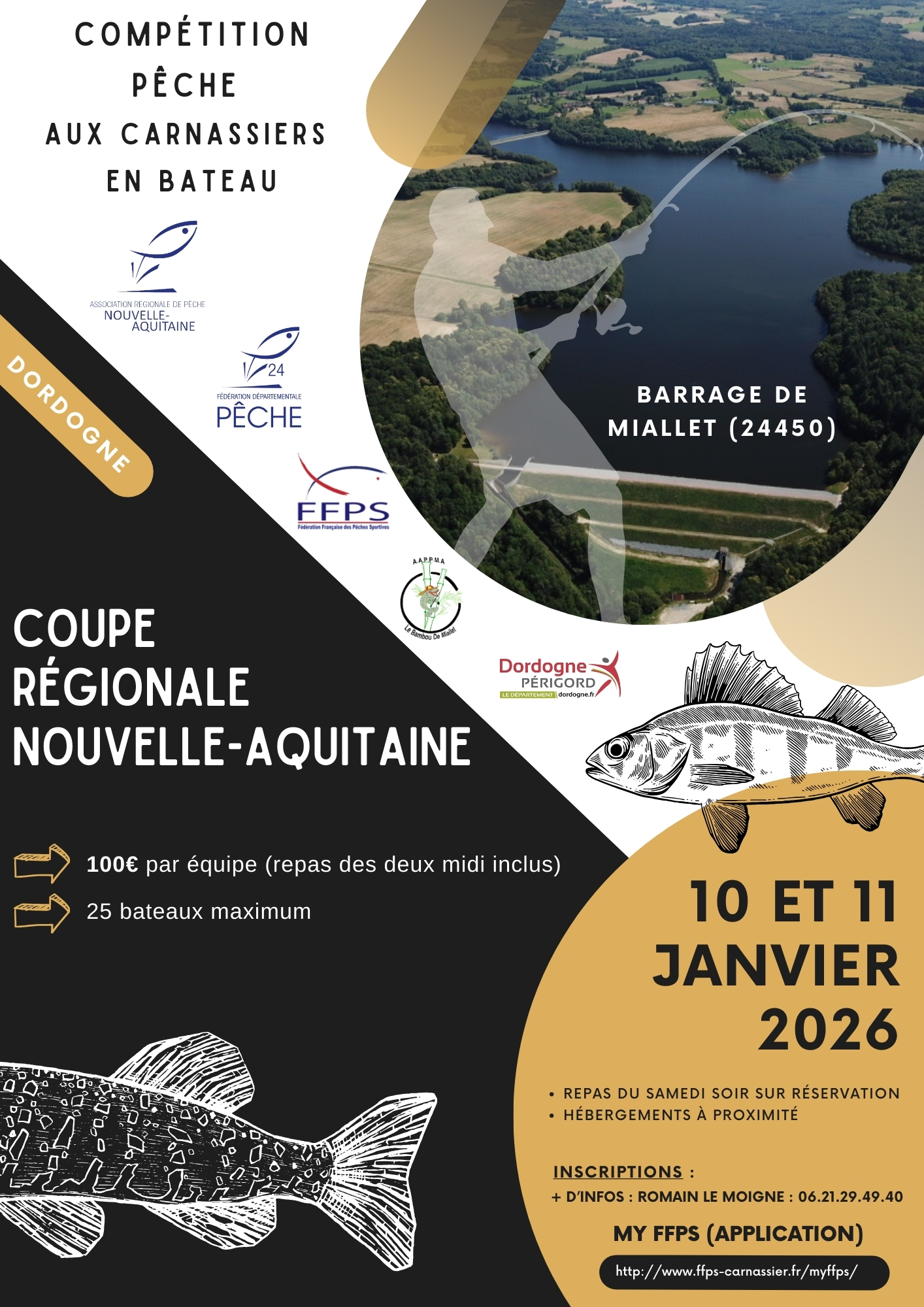 COUPE REGIONALE PÊCHE DES CARNASSIER EN BATEAU EN DORDOGNE