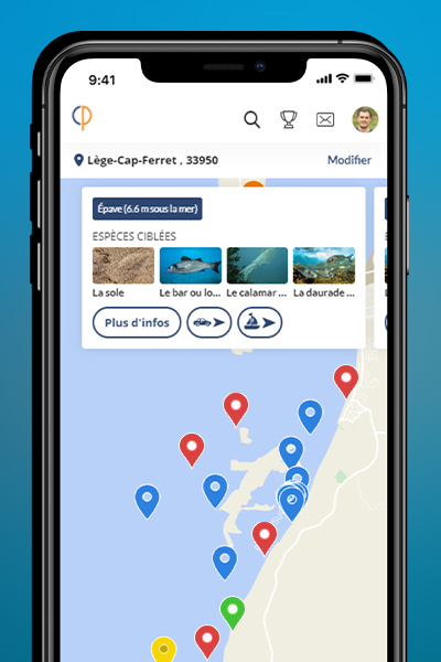 Screenshots de l'application comptoir des pêcheurs